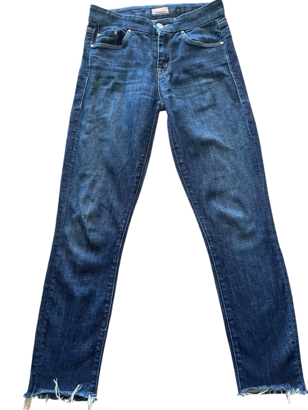 MOTHER Women's Dark Blue Cropped Ankle Jeans
